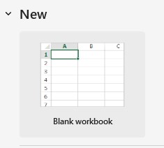 A Miscrosoft Excel blank workbook